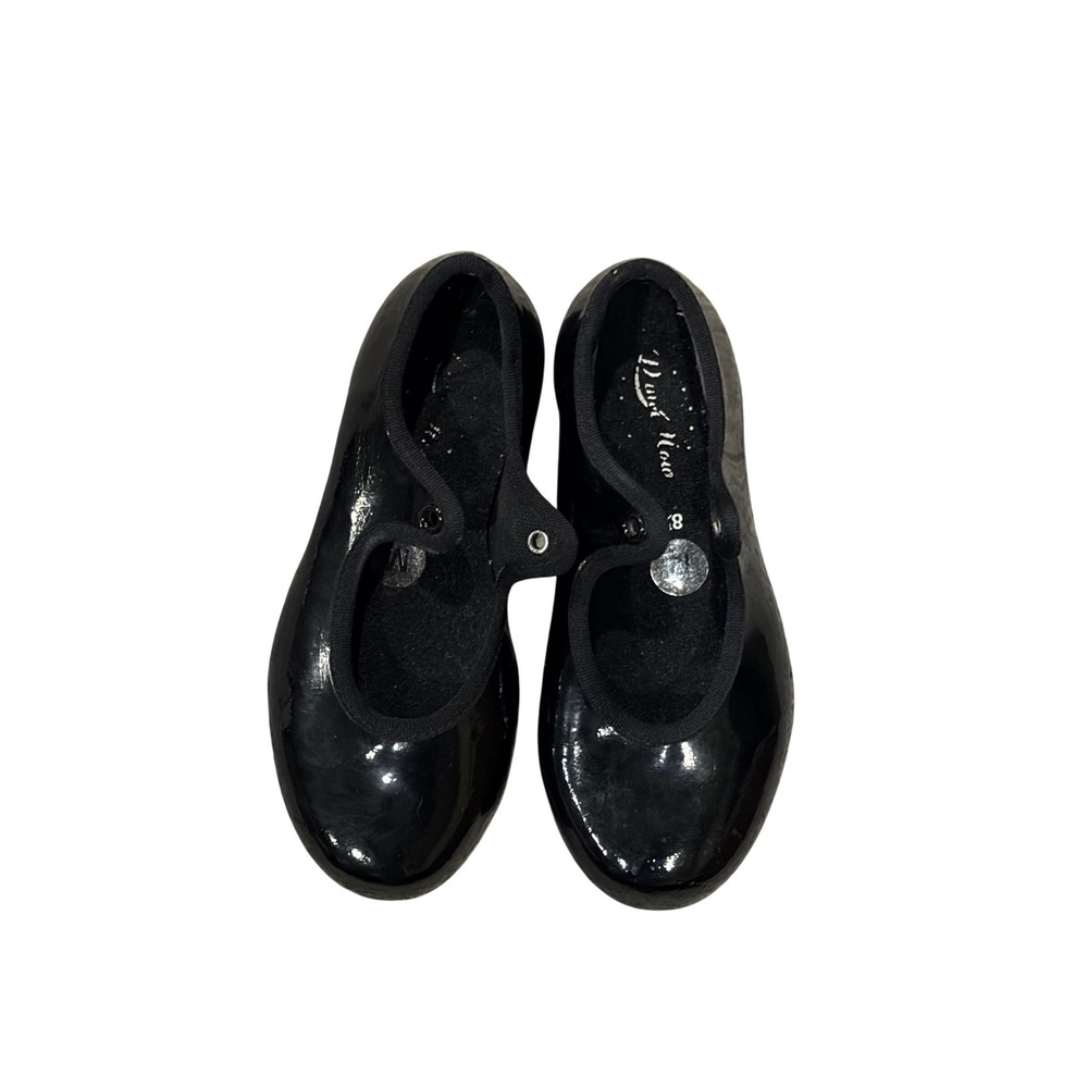 Dance Now Kids‎ Black Patent Mary Jane Tap Shoes Bloch Techno Tap 8.5 M DN3720G